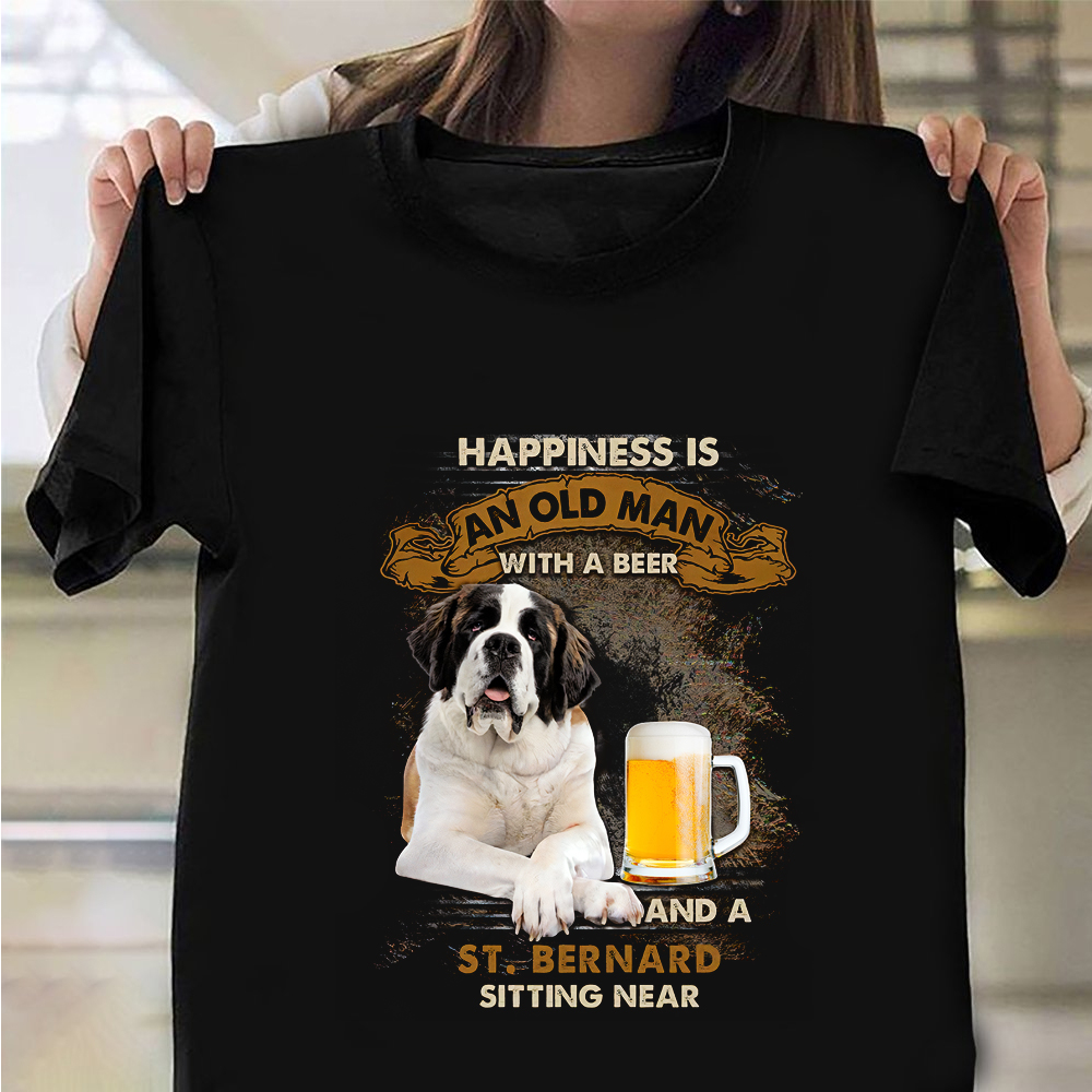 An Old Man With A Beer And A St. Bernard Sitting Near Shirt Bernese Mountain Dog Lovers Gift An Old Man With A Beer And A St. Bernard Sitting Near Shirt Bernese Mountain Dog Lovers Gift