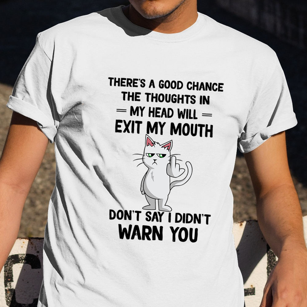 Cat There's A Good Change The Thoughts In My Head T-Shirt Funny Cat Shirts For Guys