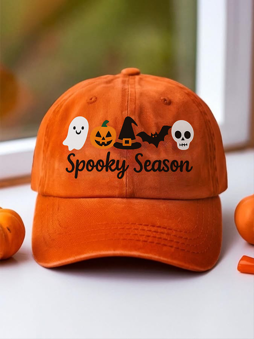 Fall's Here Pumpkin Season is Back Hat Spooky Season Hat Gifts For Halloween