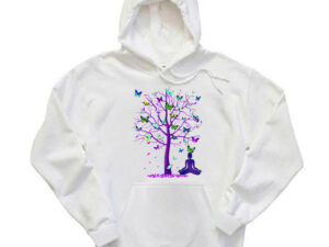 Butterfly Tree Meditation Hoodie Cute Butterfly Graphic Tee Gift Ideas For Adult Son
