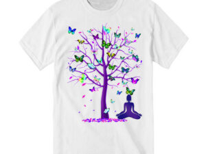 Butterfly Tree Meditation T-Shirt Cute Butterfly Best Gifts For Meditation Lovers