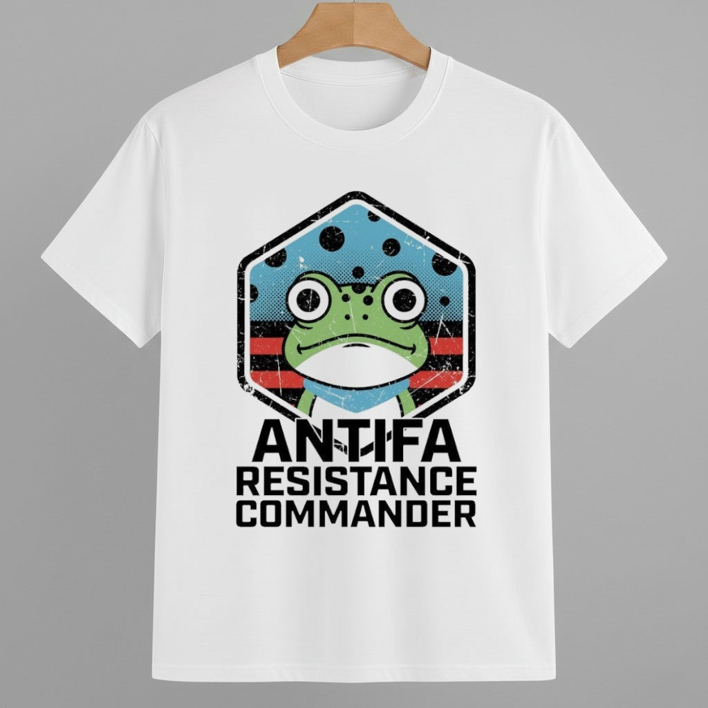 Antifa Resistance Commander Portland Frog Shirt Pro Democracy Frog Merch