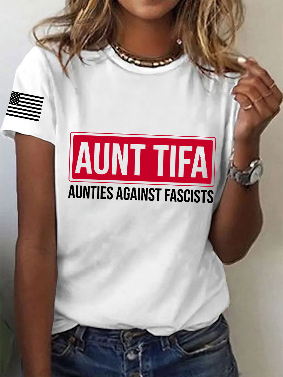 Aunt Tifa Aunties Against Fascists T-Shirt Anti Fascists FDT Merch Gifts For Women's