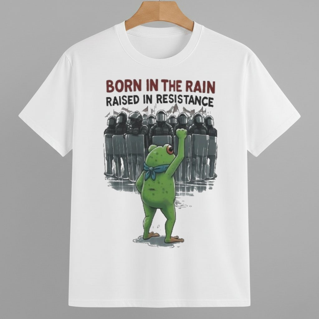 Born In The Rain Raised In Resistance Portland Frog Protest Shirt Anti Fascism Frog Merch