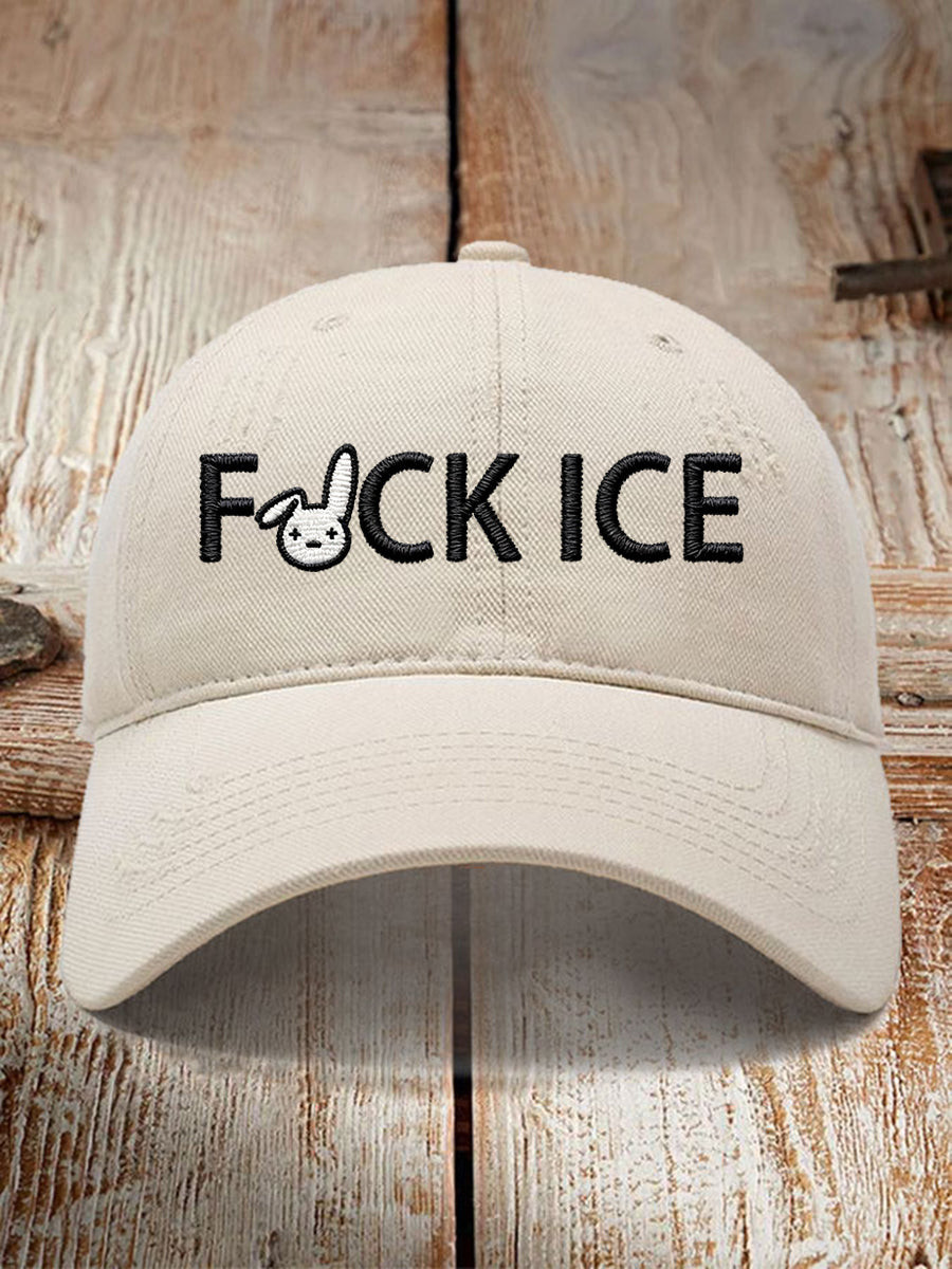 Bunny Resist Hat Embroidered F ICE Merch Gifts for Liberal Women Men