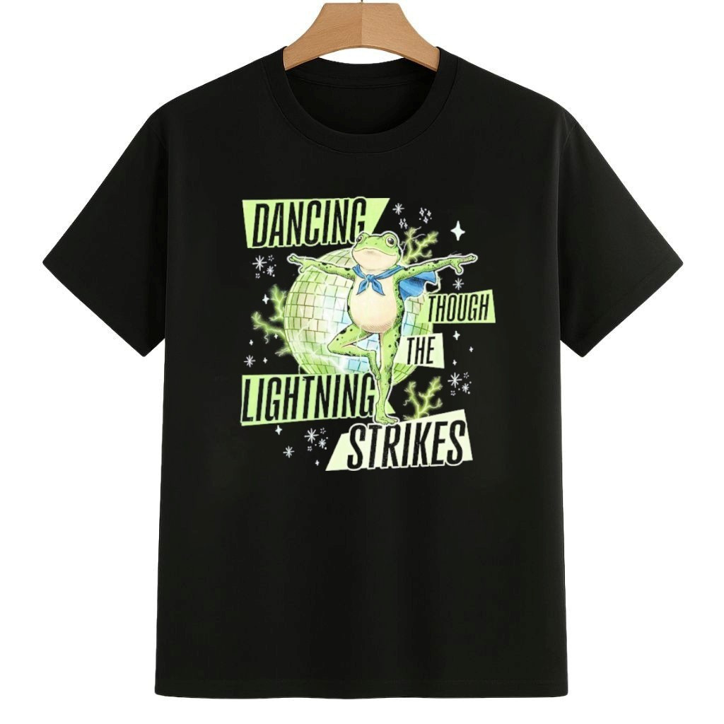 Dancing Through the Lightning Strikes Portland Frog Protest Shirt Anti ICE Frog Merch