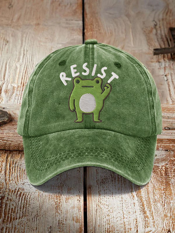Frog Resist Hat Embroidered Portland Frogs Hat Gifts for Democracy Lovers