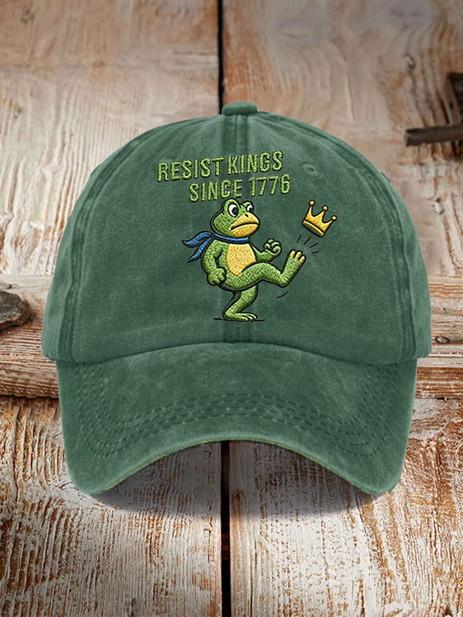 Frog Resist Hat Embroidered Resist Kings Since 1776 Hat Portland Frog Merch Gifts For Patriots