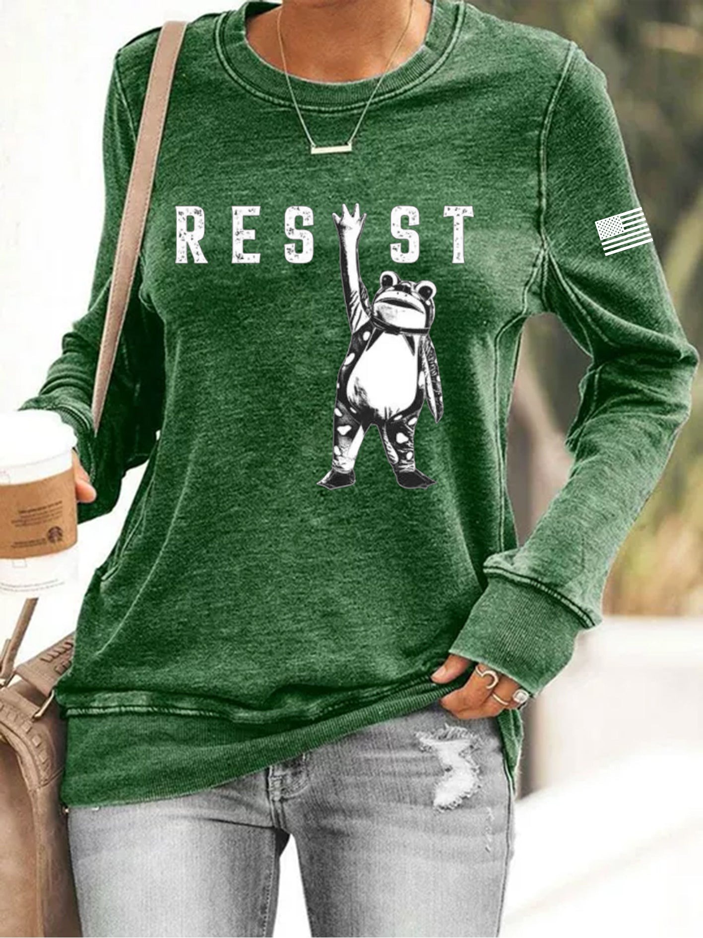 Frog Resist Sweatshirt Portland Frog Protest Sweatshirt No Kings In America Merch Women's