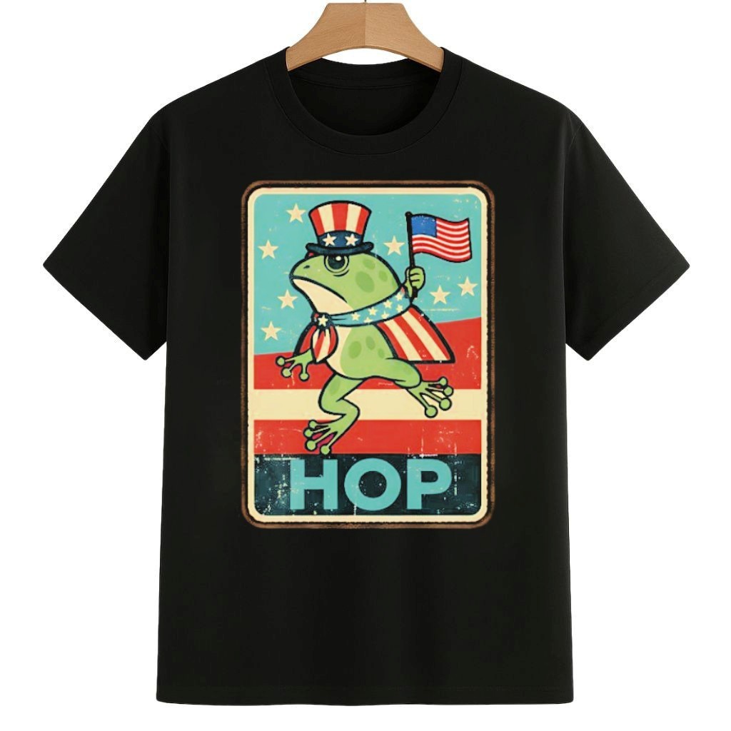 HOP Patriotic Frog Funny USA Frog Shirt Portland Frog Protest Merch