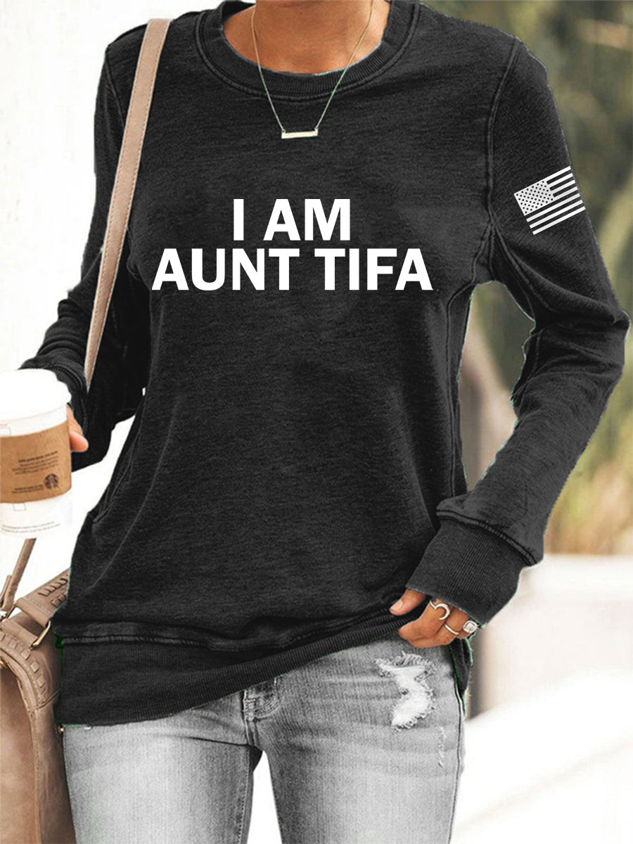 I Am Aunt Tifa Aunties Against Fascists Sweatshirt Anti ICE Sweatshirt No Kings Merch
