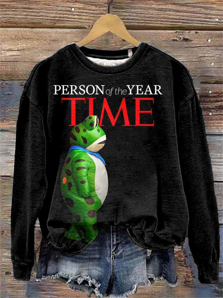 Portland Frog Against ICE Sweatshirt Polish Frog Person of The Year Print Sweatshirt