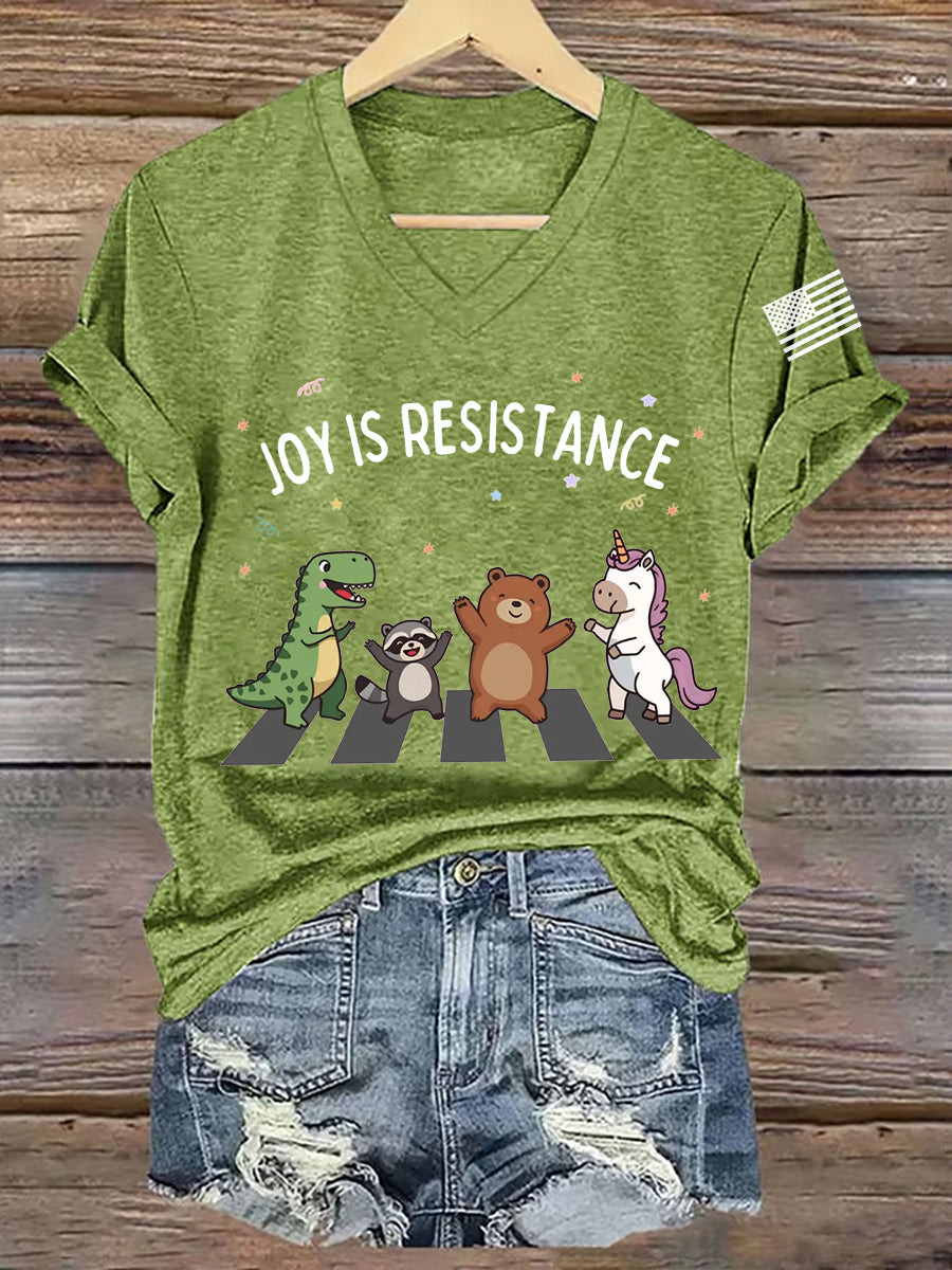 Portland Frog Against ICE V-Neck Shirt Joy Is Resistance Anti ICE Shirt Gifts for Activists