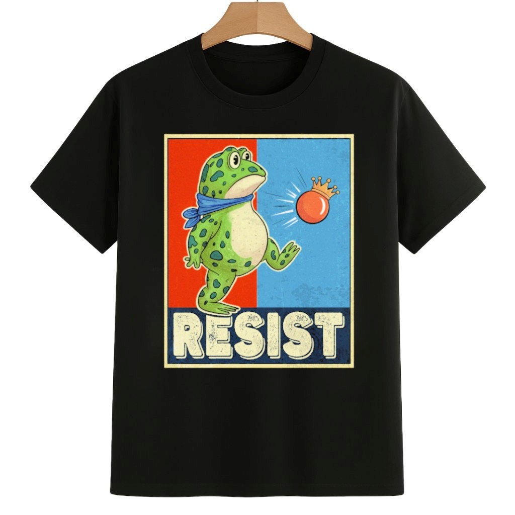Portland Frog Protest Resist No Kings 8647 Retro 2025 No Kings Orange Crown Shirt Anti ICE Frog Merch