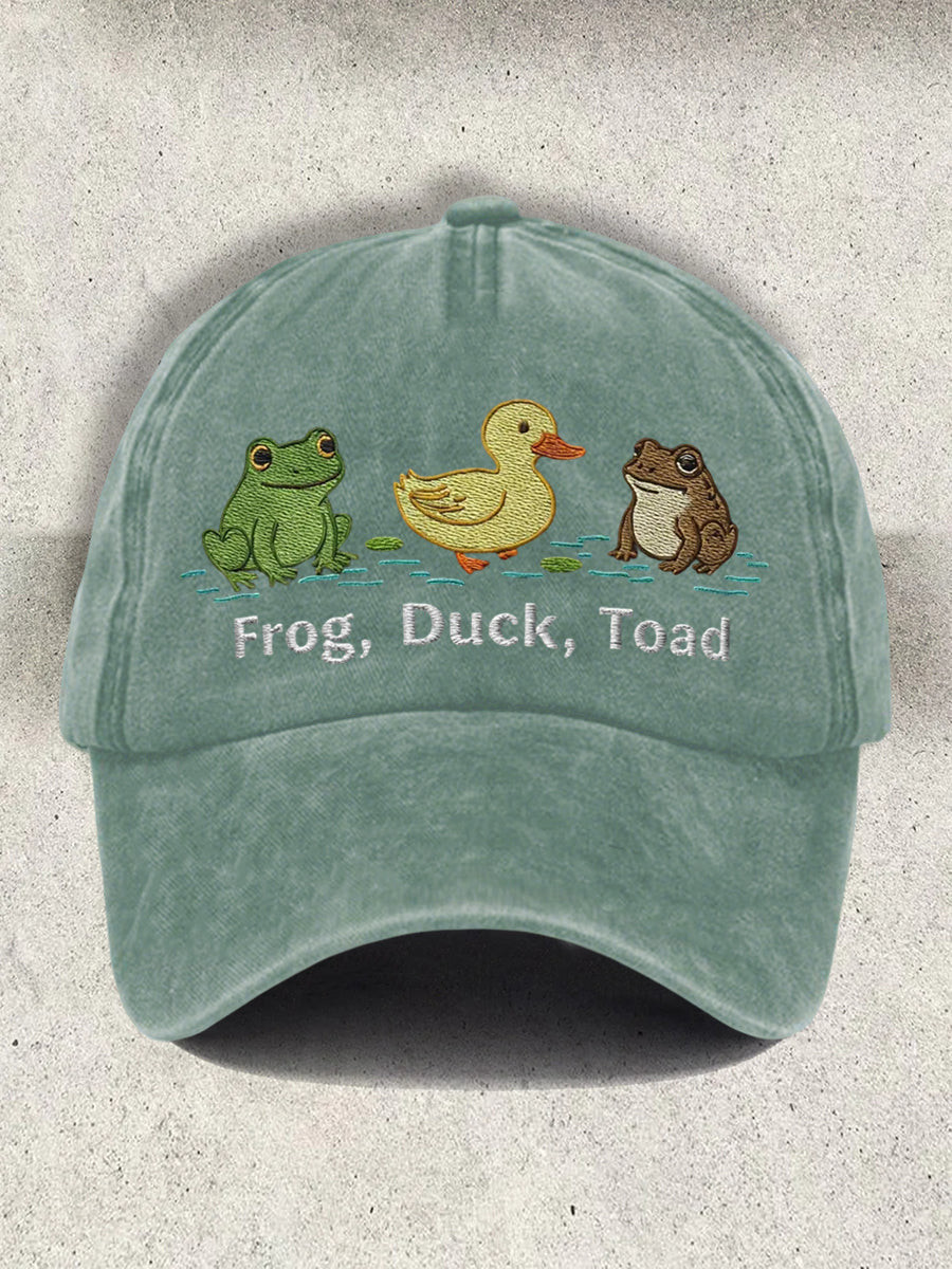 Portland Frog Resist Hat Embroidered FDT Frog Duck Toad Hat Portland Frog Merch Mom Gifts