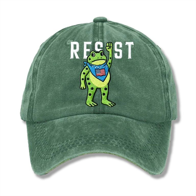 Portland Frog Resist Hat Embroidered Freedom Frog Hat No Kings Merch Husband Gifts