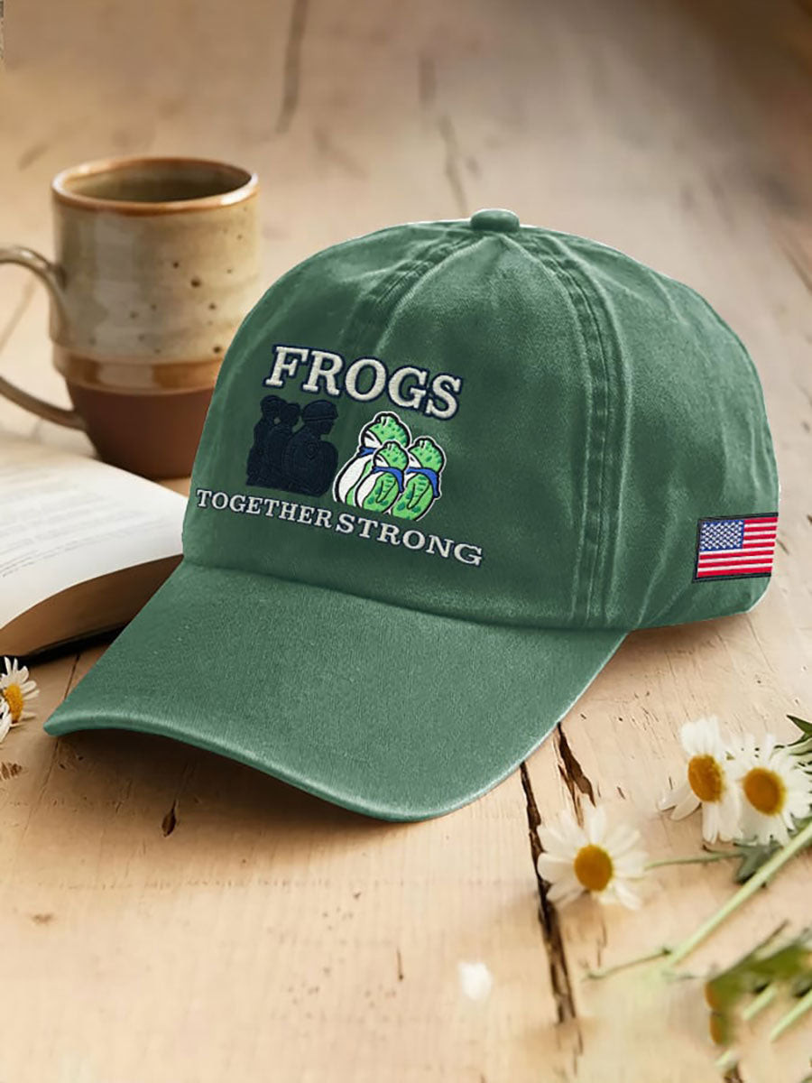Portland Frog Resist Hat Embroidered Frogs Together Strong Hat Gifts for Activists