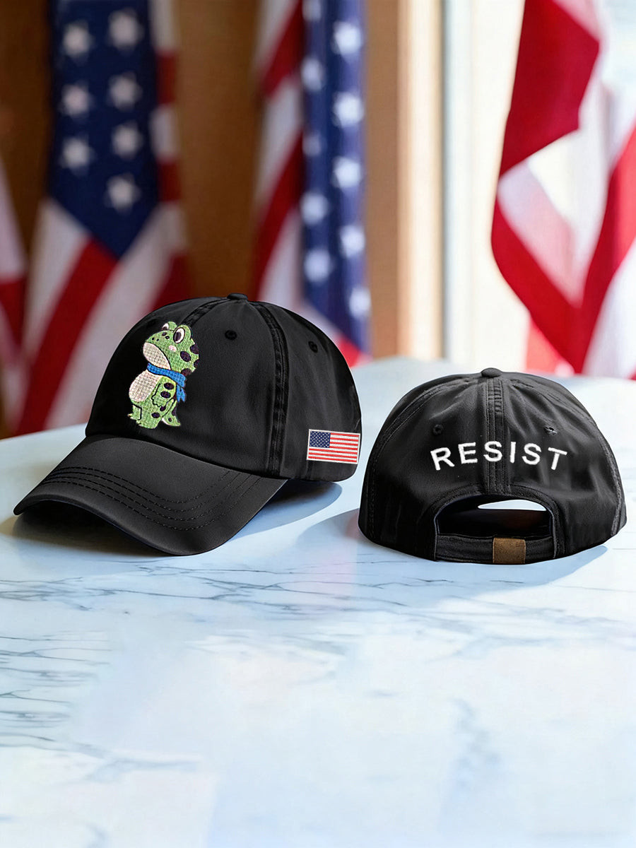 Portland Frog Resist Hat Embroidered Portland Frog Against Ice Hat Resist Frog Merch Gifts