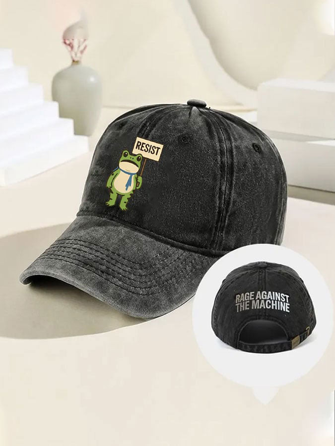 Portland Frog Resist Hat Embroidered Rage Again The Machine Hat Gifts for Father