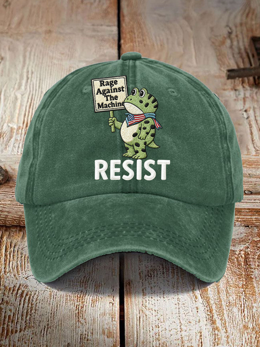 Portland Frog Resist Hat Embroidered Rage Against The Machine Hat Resist Frog Merch Gift