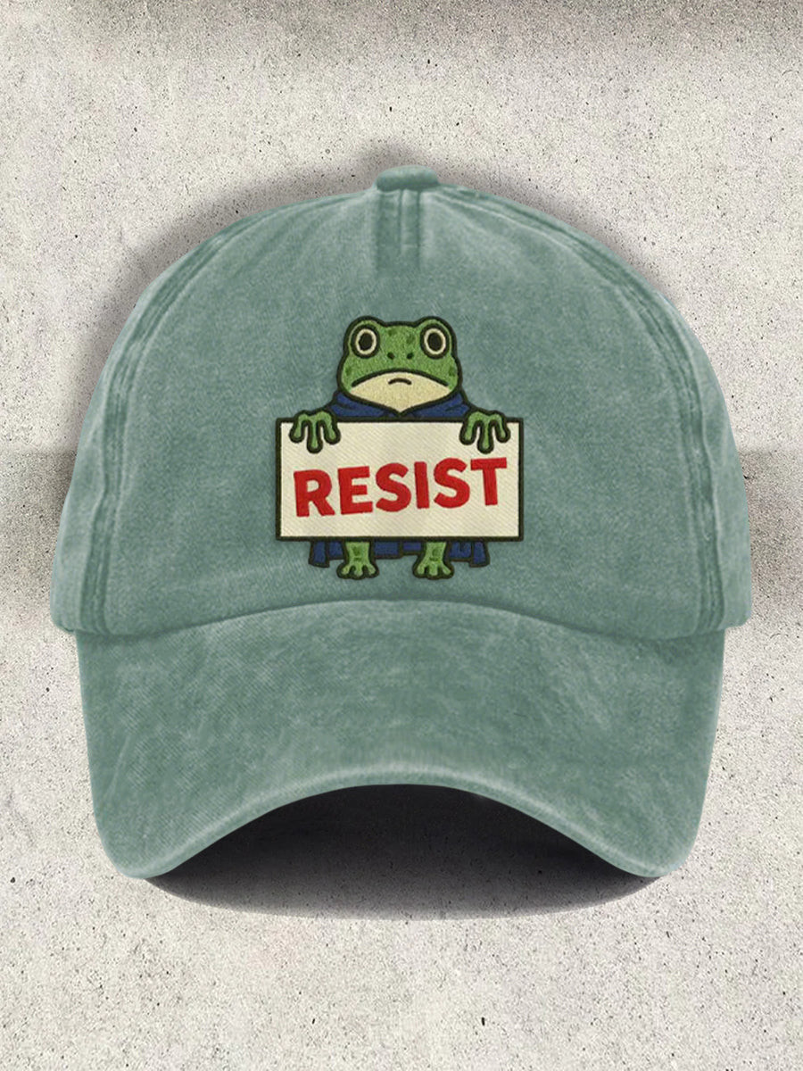 Portland Frog Resist Hat Embroidered Resort FDT Polish Frog Hat Portland Frog Merch Gifts
