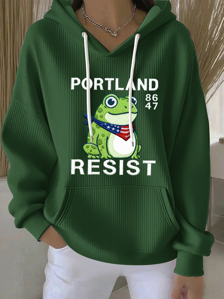 Portland Frog Resist Hoodie Portland Frogs Hoodie No Kings In America Merch Wife Gifts