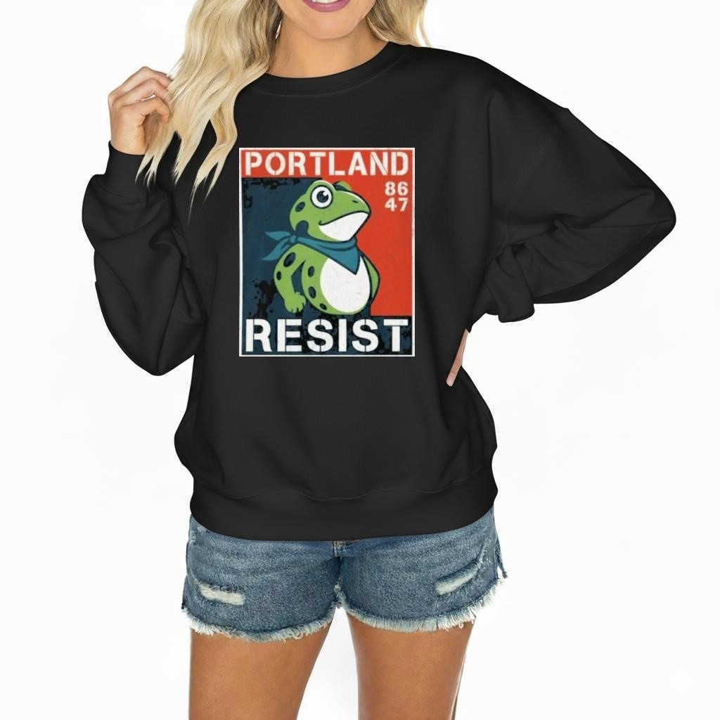 Portland Frog Resist Sweatshirt 8647 Resist Portland Frog Sweatshirt Gifts for Liberal