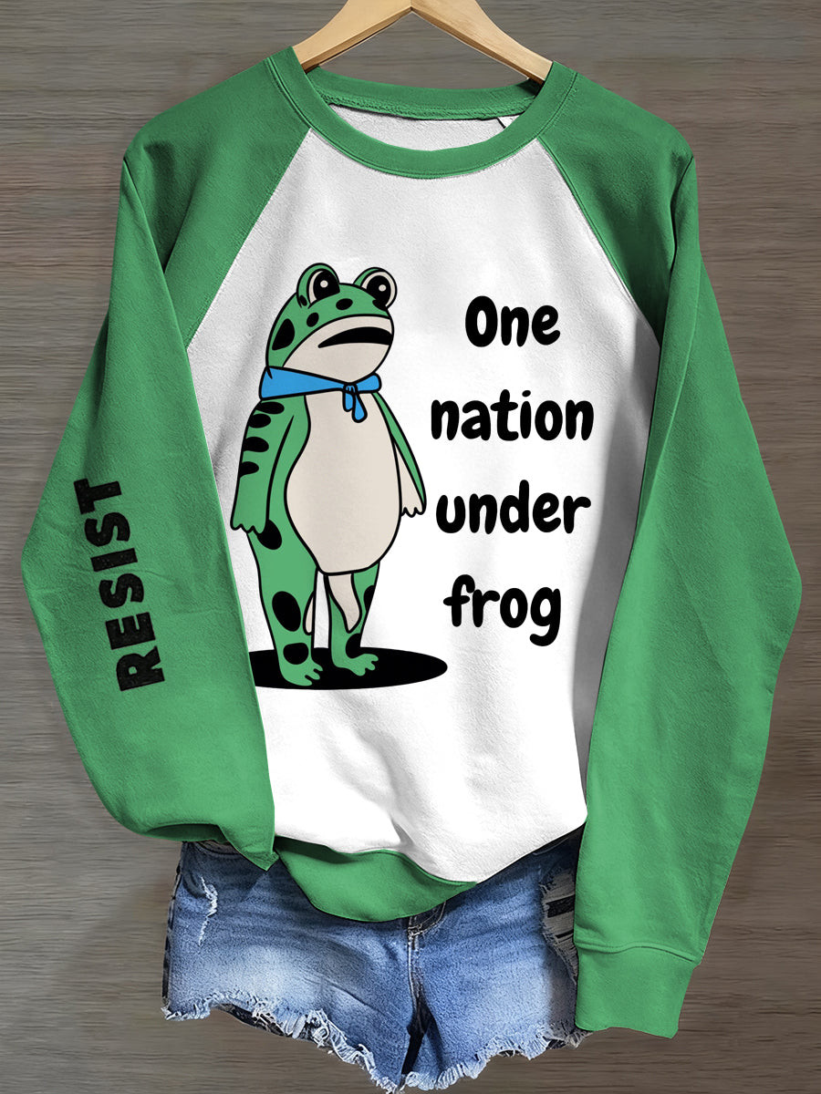 Portland Frog Resist Sweatshirt One Nation Under Frog Sweatshirt Gifts for Liberal Friends