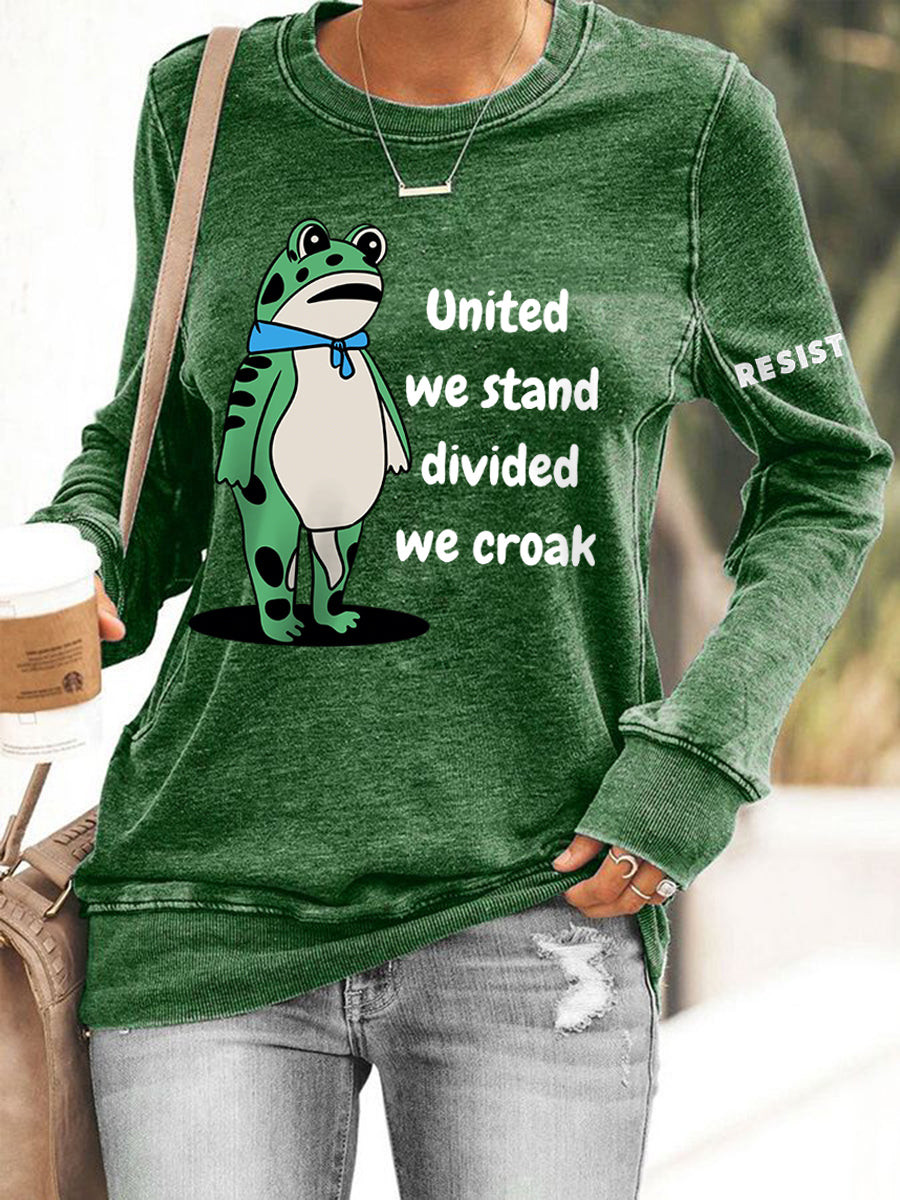 Portland Frog Resist Sweatshirt Polish Frog United We Stand Divided We Croak Sweatshirt