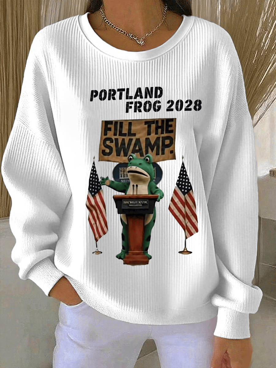 Portland Frog Resist Sweatshirt Portland Frog 2028 Sweatshirt Gifts for Democracy Lovers