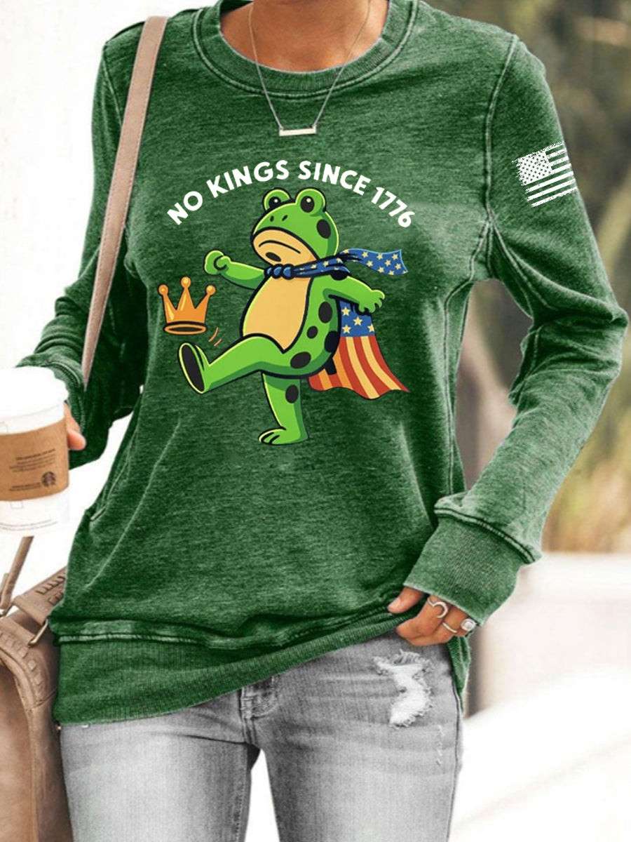 Portland Frog Resist Sweatshirt Portland Frog NO KINGS SINCE 1776 Sweatshirt No Kings In America