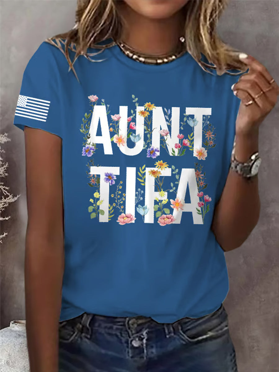 Portland Frog Shirt Floral Aunt Tifa T-Shirt No Kings In America Merch Gifts For Mom