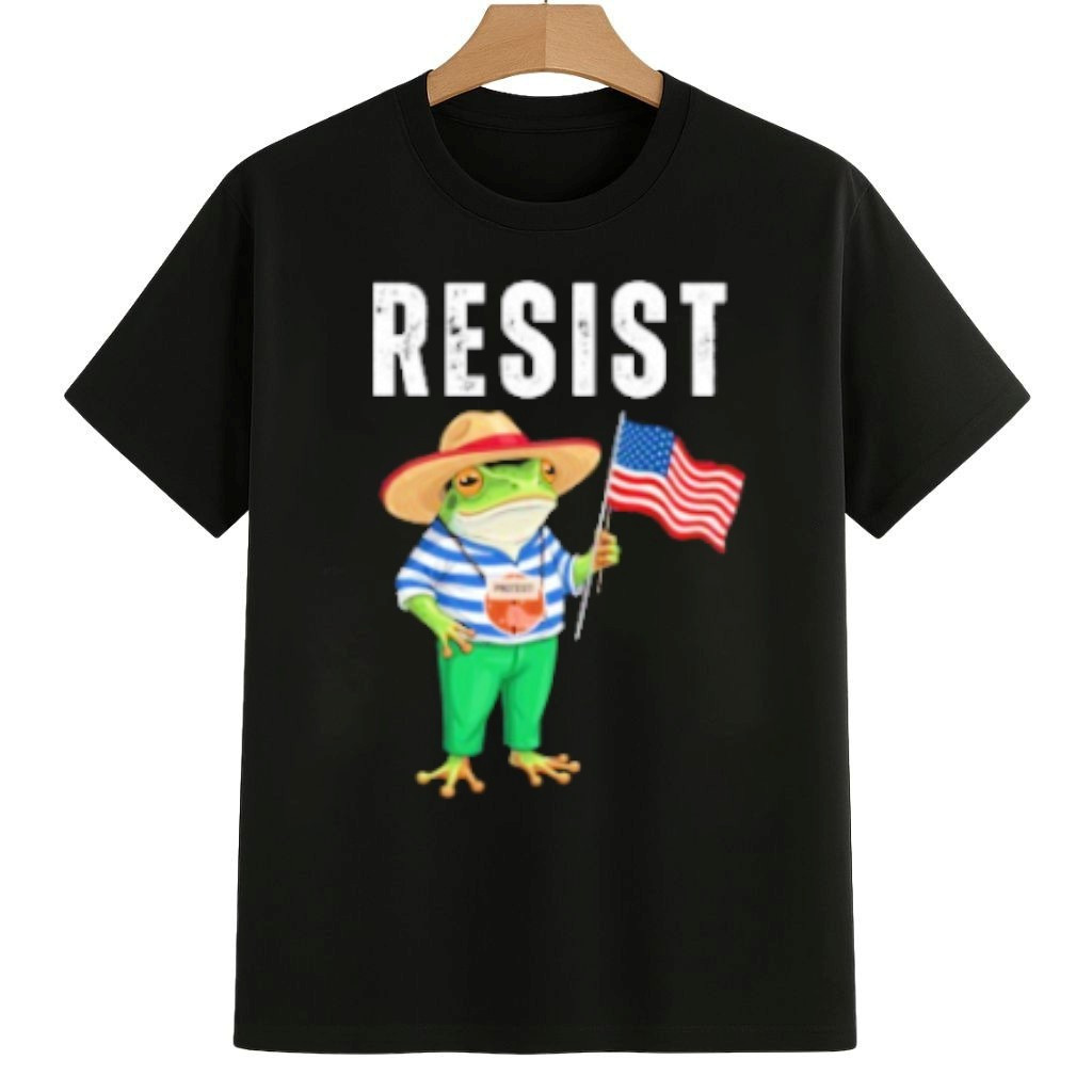 Resist Portland Frog American Flag Shirt No Kings 8647 Movement Merch