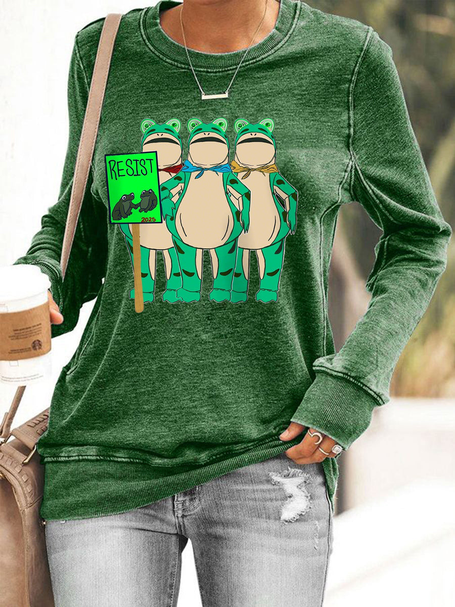 Resist Portland Frog Sweatshirt No Kings 8647 Movement Sweatshirt No Kings In America Apparel