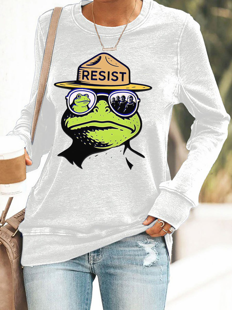 Resist Portland Frog Sweatshirt Pro Democracy Sweatshirt No Kings In America Apparel