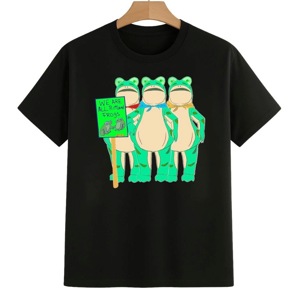 The Portland Frog Why Did The Frog Cross The Road To Fight Fascism 2025 Resist Shirt No Kings 8647 Movement Merch