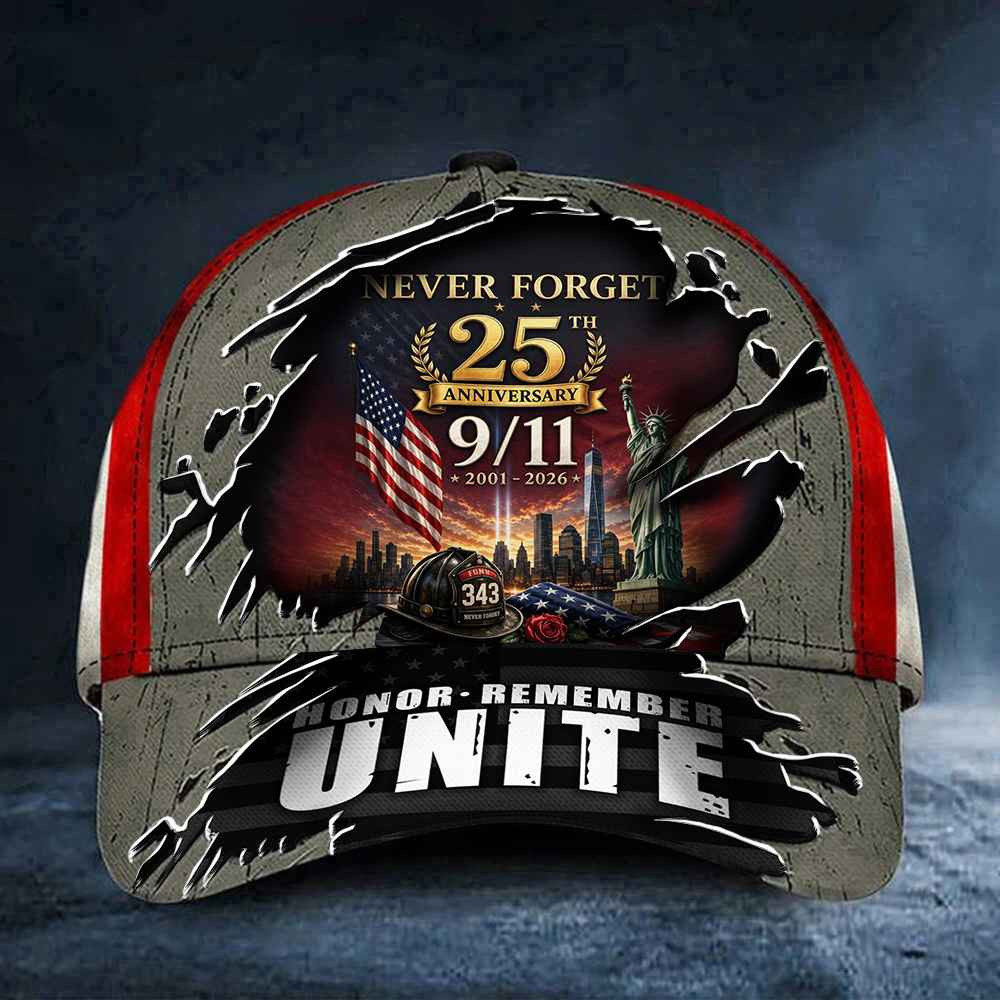 9 11 25th Anniversary Never Forget Hat September 11 Remembrance Baseball Cap Patriotic Presents