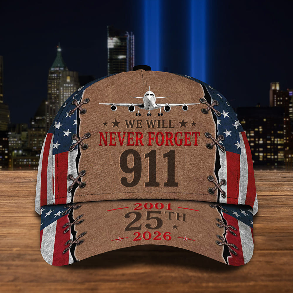 911 We Will Never Forget Hat 25th Anniversary Twin Towers Hat Patriot Day Merch Fireman Gifts