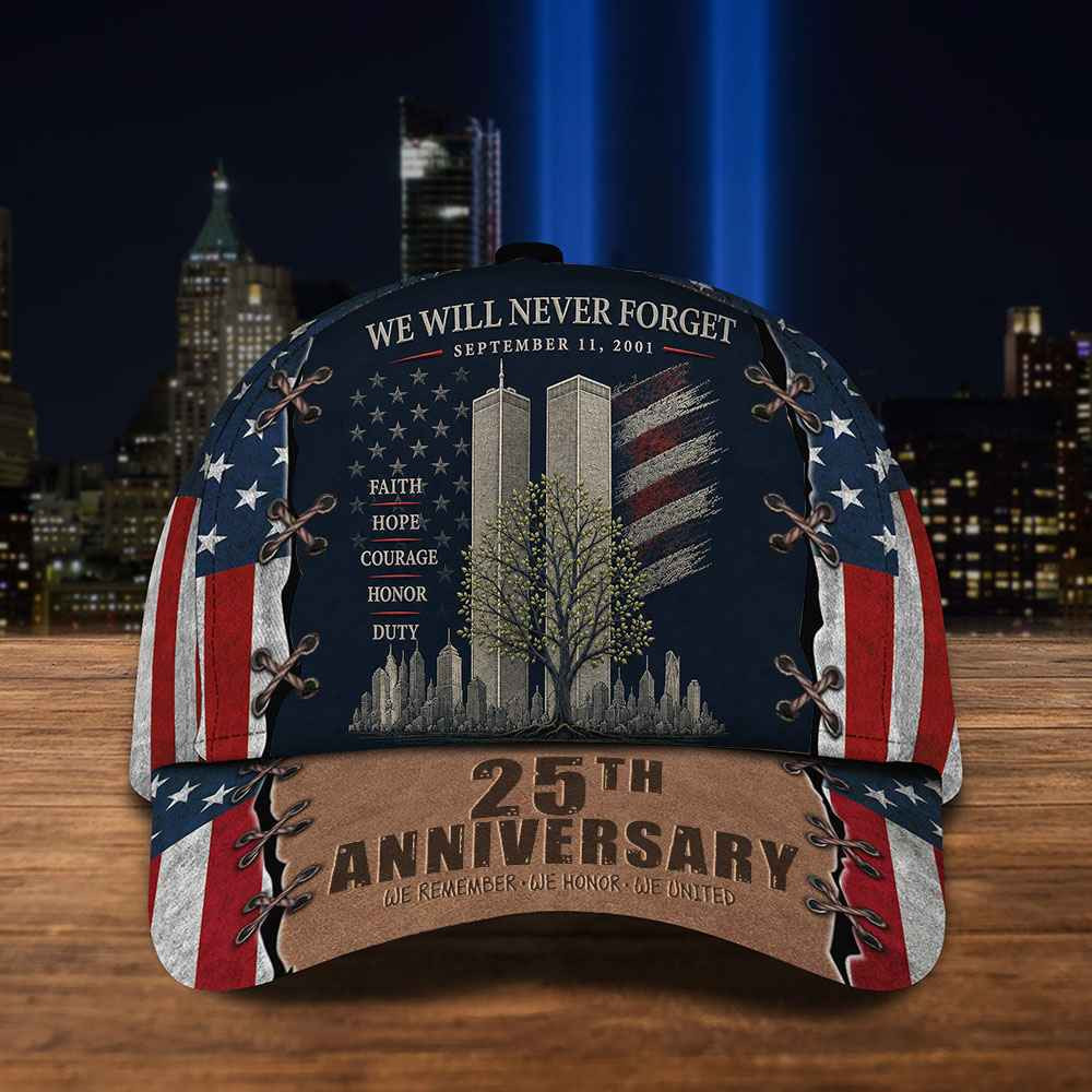 Never Forget 9 11 25th Anniversary Hat American Flag Twin Towers Cap Gifts For Patriot Day Never Forget 9 11 25th Anniversary Hat American Flag Twin Towers Cap Gifts For Patriot Day