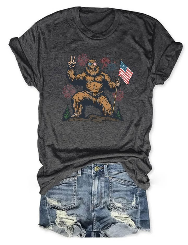 4th Of July American Bigfoot T-Shirt Bigfoot With US Merch Gifts For Bestie - Softandstyle 4th Of July American Bigfoot T-Shirt Bigfoot With US Merch Gifts For Bestie - Softandstyle