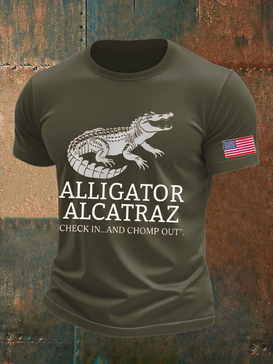 Alligator Alcatraz T-Shirt Check In And Chomp Out Trump Campaign Crocodilian Merch - Softandstyle Alligator Alcatraz T-Shirt Check In And Chomp Out Trump Campaign Crocodilian Merch - Softandstyle