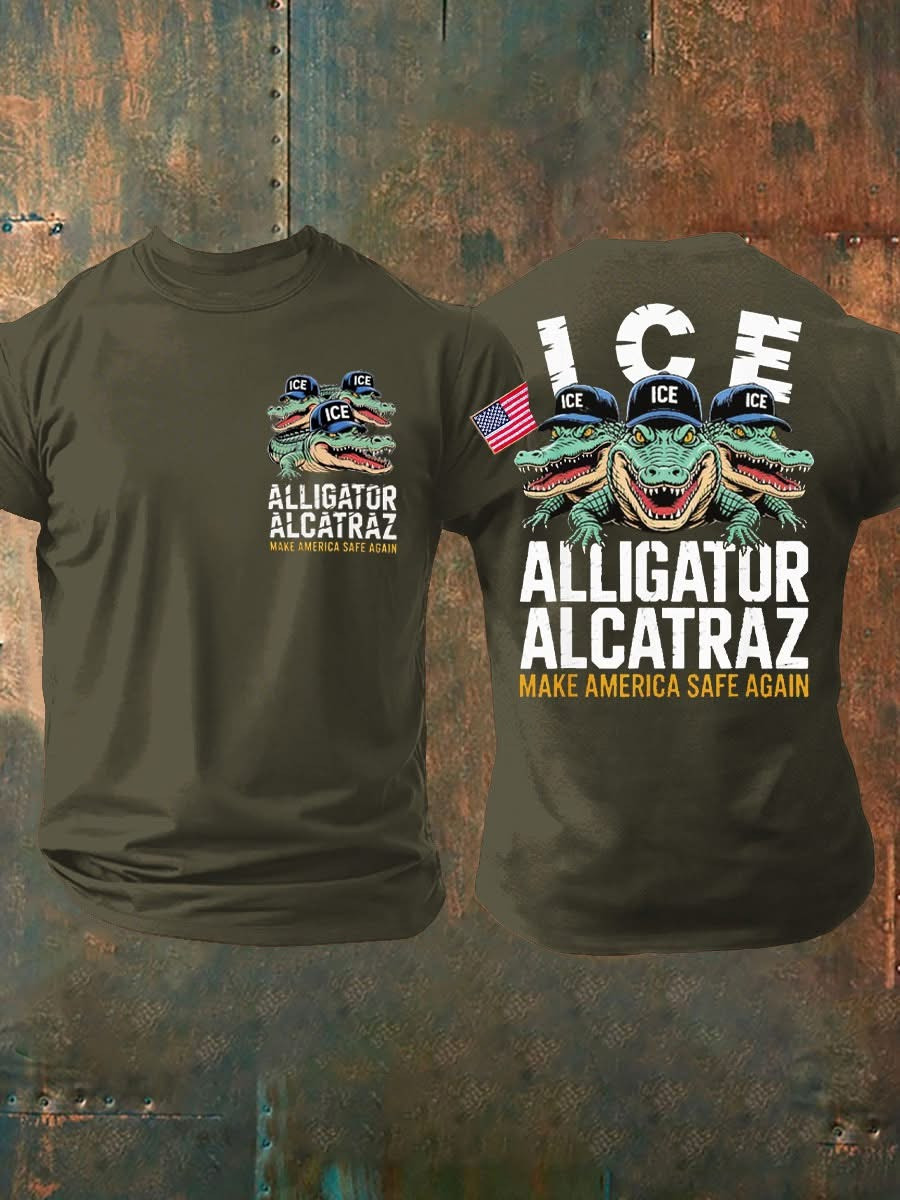 Alligator Alcatraz T-Shirt Crocodile ICE Make America Safe Again Trump Campaign Merch - Softandstyle Alligator Alcatraz T-Shirt Crocodile ICE Make America Safe Again Trump Campaign Merch - Softandstyle