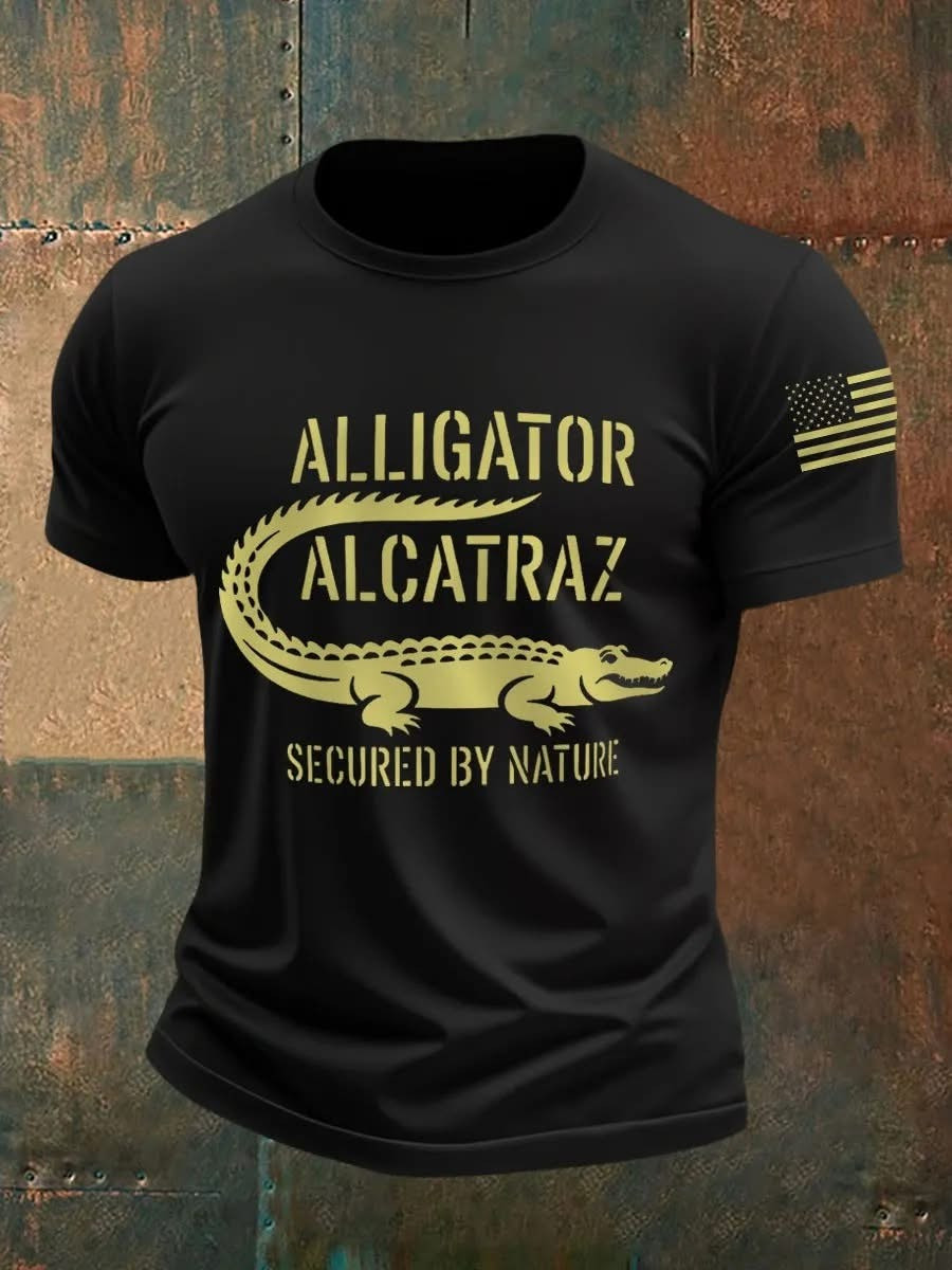 Alligator Alcatraz T-Shirt Men's Secured By Nature Trump MAGA Alligator Alcatraz Merch - Softandstyle Alligator Alcatraz T-Shirt Men's Secured By Nature Trump MAGA Alligator Alcatraz Merch - Softandstyle