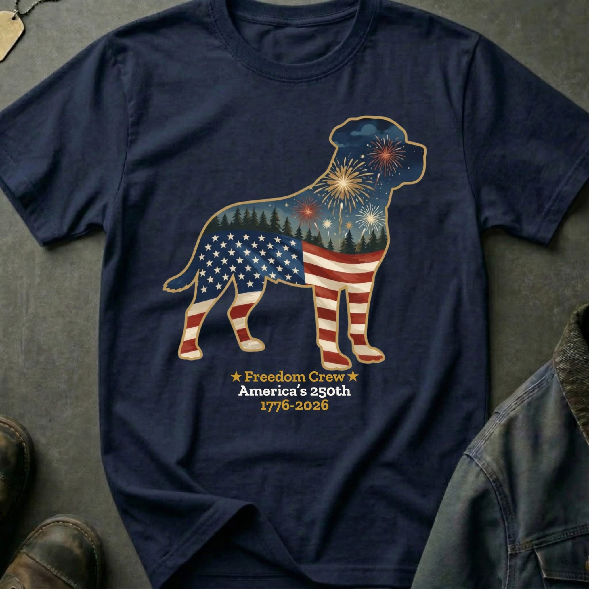 America 250th Freedom Crew Dog Shirt Patriotic USA Flag Labrador Clothes Gift For Dog Lovers - Softandstyle America 250th Freedom Crew Dog Shirt Patriotic USA Flag Labrador Clothes Gift For Dog Lovers - Softandstyle