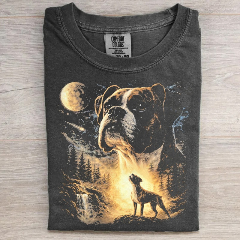 Boxer Dog Howling To The Moon T-Shirt Three Wolf Moon Merch Gifts For Him Her - Softandstyle Boxer Dog Howling To The Moon T-Shirt Three Wolf Moon Merch Gifts For Him Her - Softandstyle