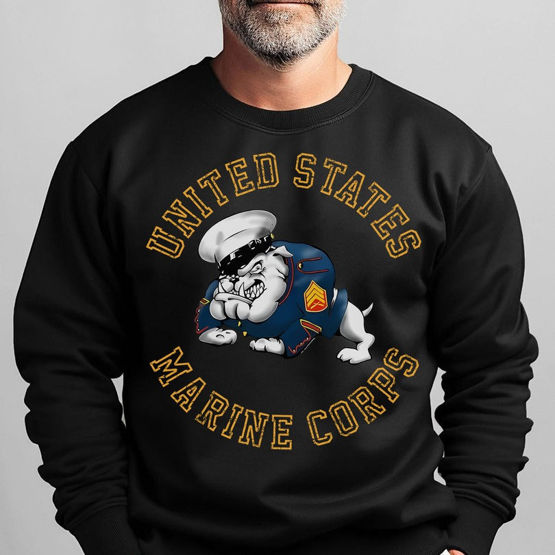 Bulldog United States Marine Corps Sweatshirt USMC Military Honor Apparel Gifts For Men - Softandstyle Bulldog United States Marine Corps Sweatshirt USMC Military Honor Apparel Gifts For Men - Softandstyle
