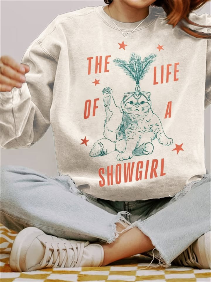 Cat TS12 Showgirl Merch Sweatshirt The Life Of A Showgirl Best Gifts For Swifties - Softandstyle