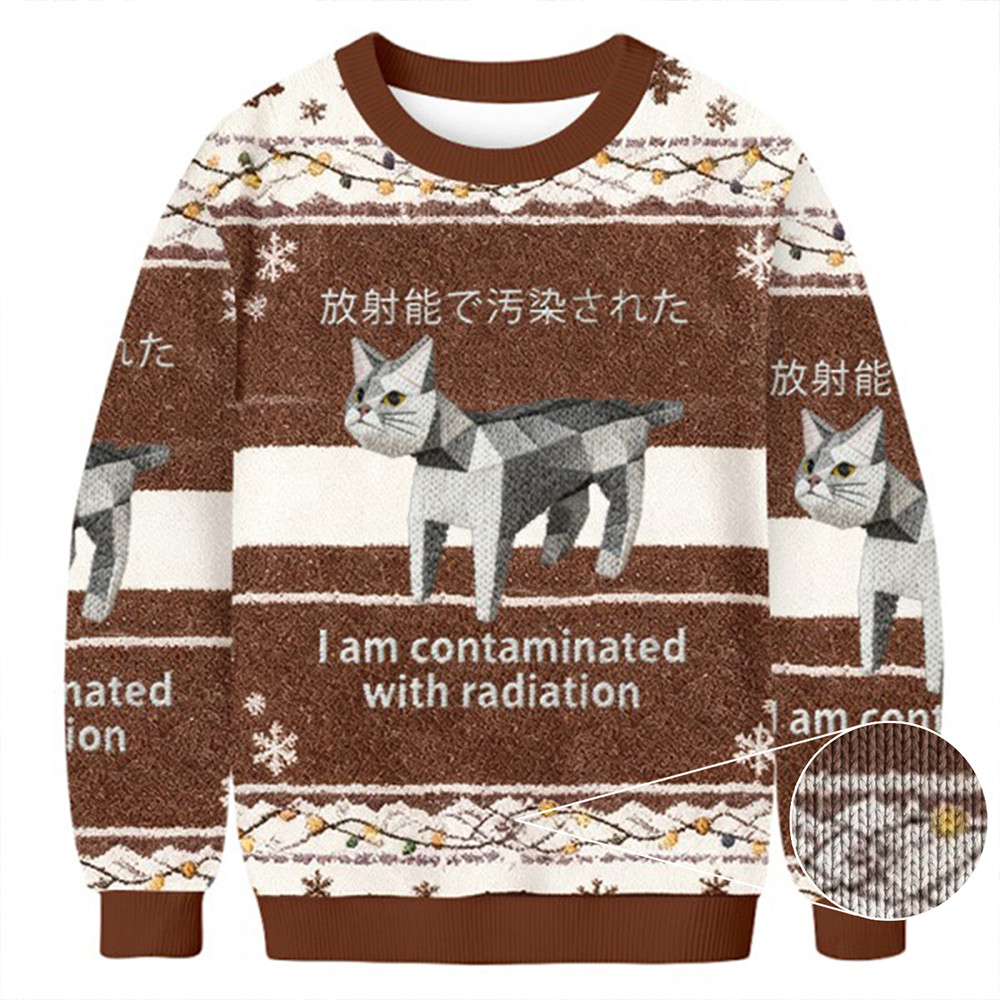 Contaminated With Radiation Cat Christmas Ugly Sweater Bro Christmas Gifts - Softandstyle Contaminated With Radiation Cat Christmas Ugly Sweater Bro Christmas Gifts - Softandstyle