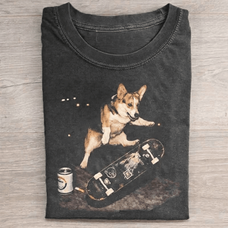 Corgi Skateboarding T-Shirt Funny Corgi Dog Graphic Tee Gifts For Owners Pet Lovers - Softandstyle Corgi Skateboarding T-Shirt Funny Corgi Dog Graphic Tee Gifts For Owners Pet Lovers - Softandstyle