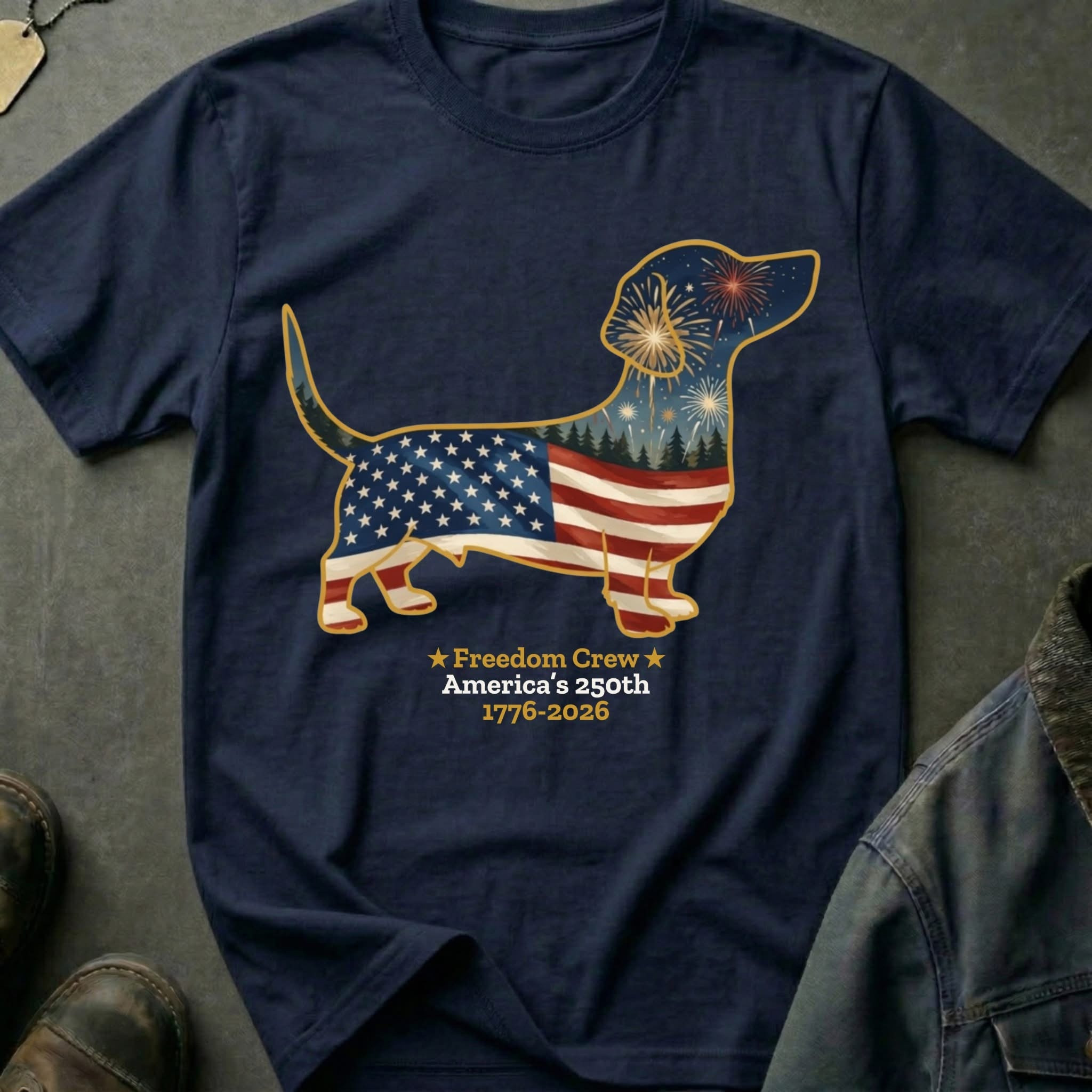 Dachshund America's 250th Freedom Crew Shirt Commemorative Merch Gift For Him - Softandstyle